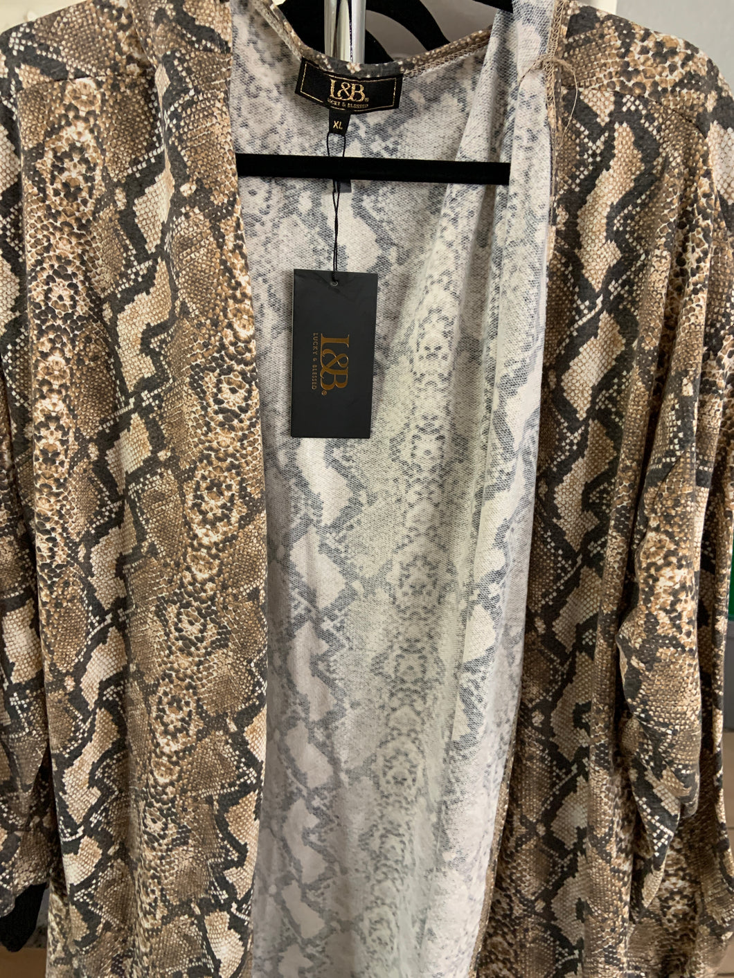 Python Kimono  with cuffs leaves