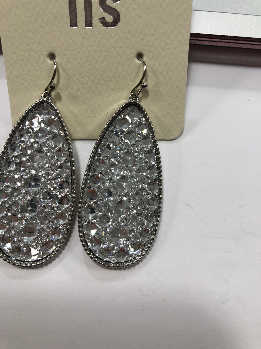 Silver bling earrings