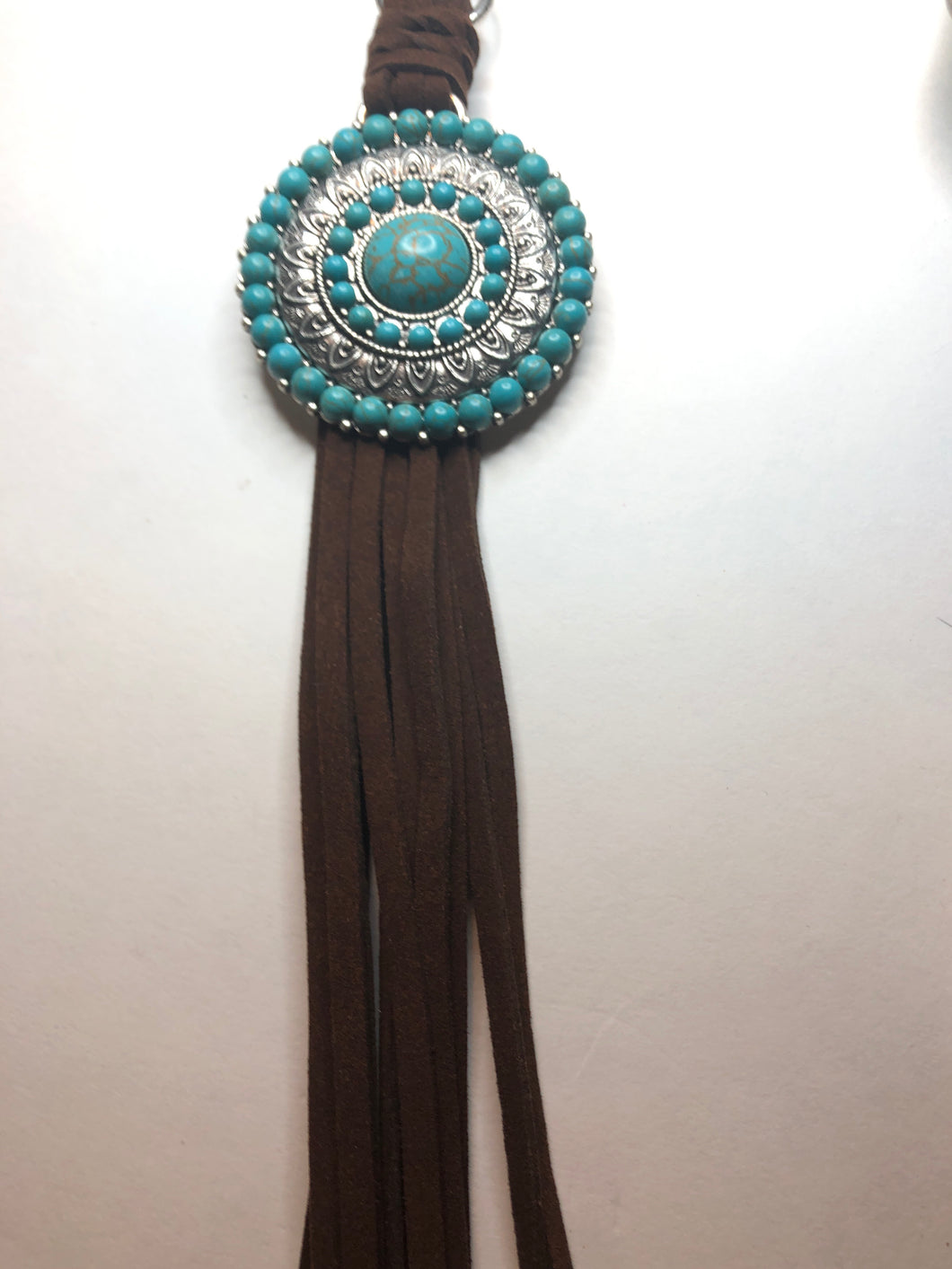 Turquoise concho keychain