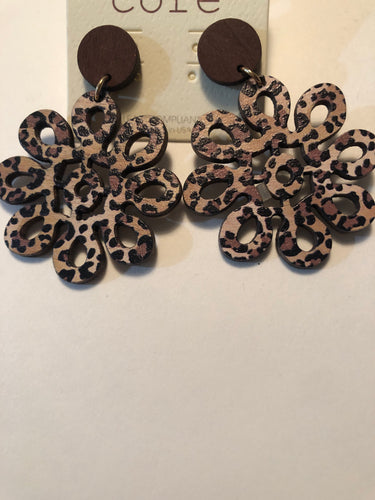 Earrings animal print flower shape