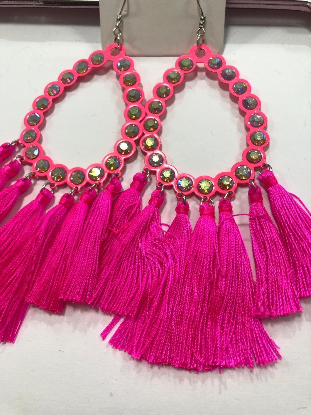 Neon pink lg tassel
