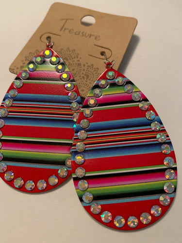 Earrings serape w/ bling