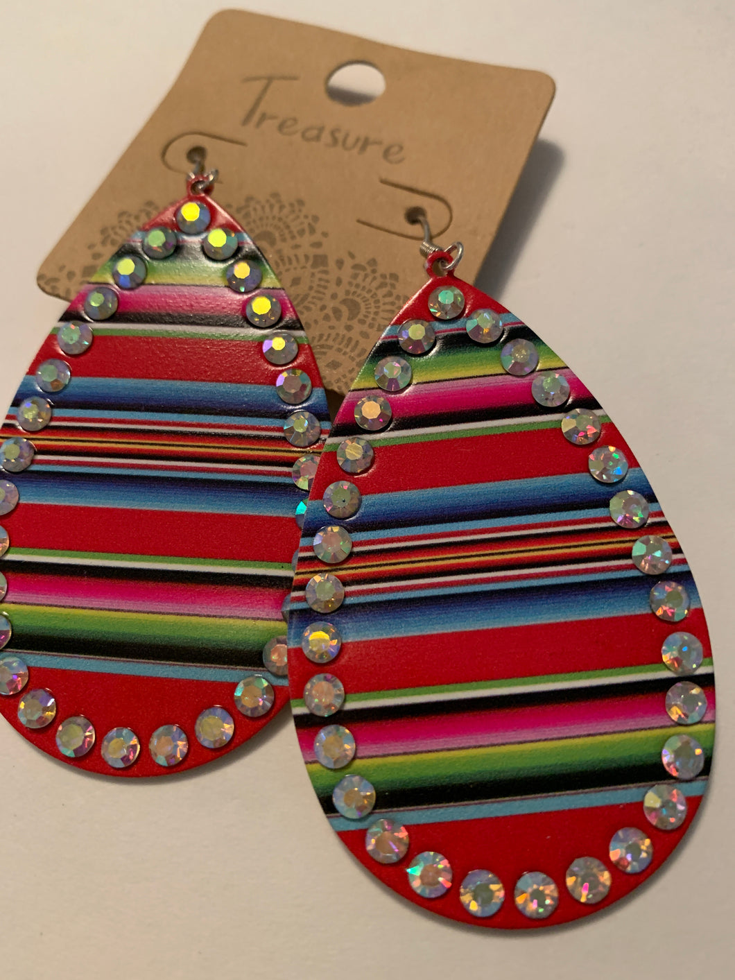 Earrings serape w/ bling