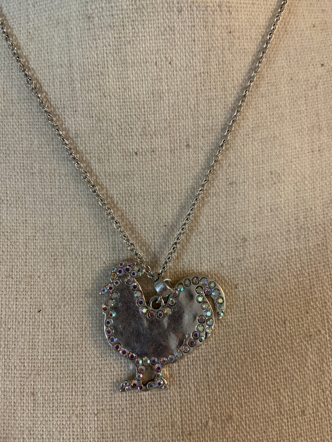 Chicken necklace with bling