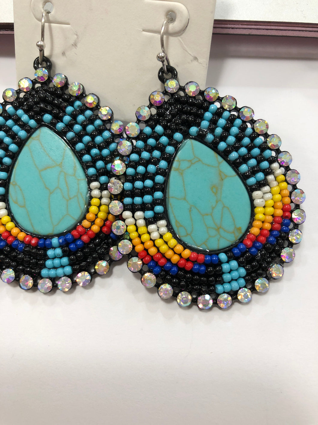 Teardrop earrings with turquoise