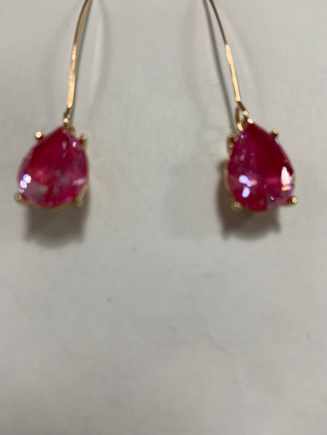 Dark Pink translucent long earrings
