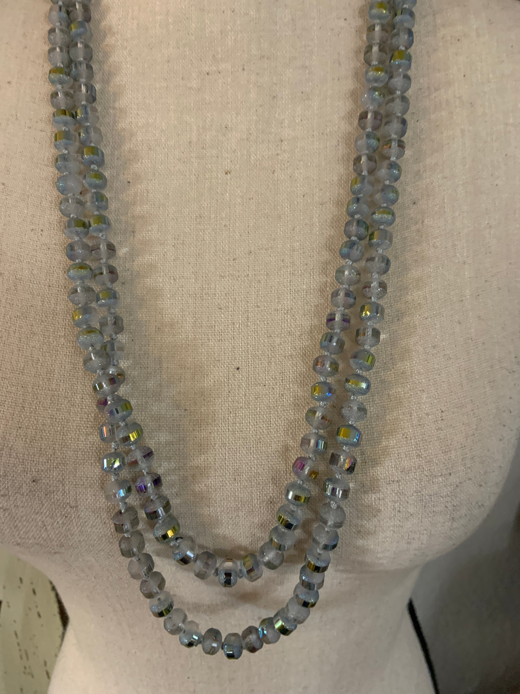 Dove gray with oil slick candy beads