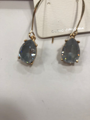 Hint of blue lucent long hook earrings