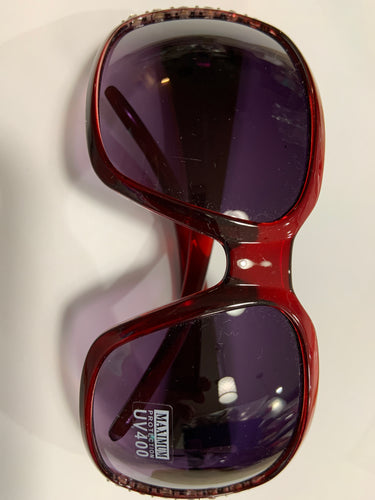 Dark burgundy with bling Sunglasses