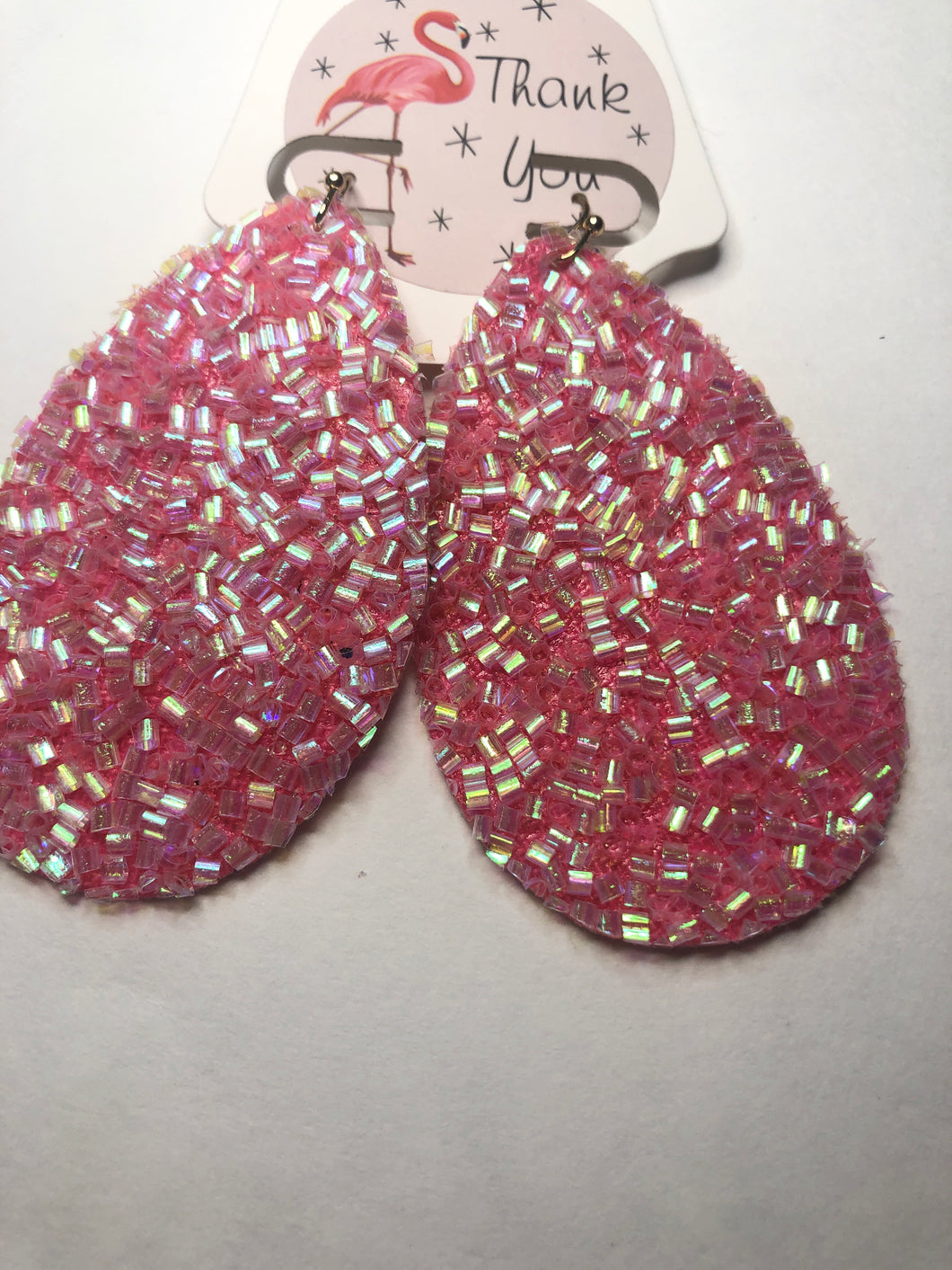 Hot pink teardrop earrings