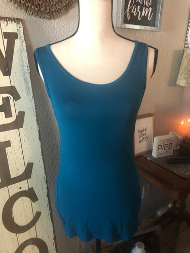 Tank teal rayon