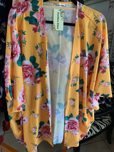 Marigold floral kimono
