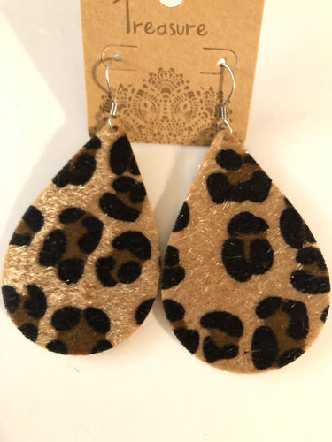 Earrings cheetah teardrop