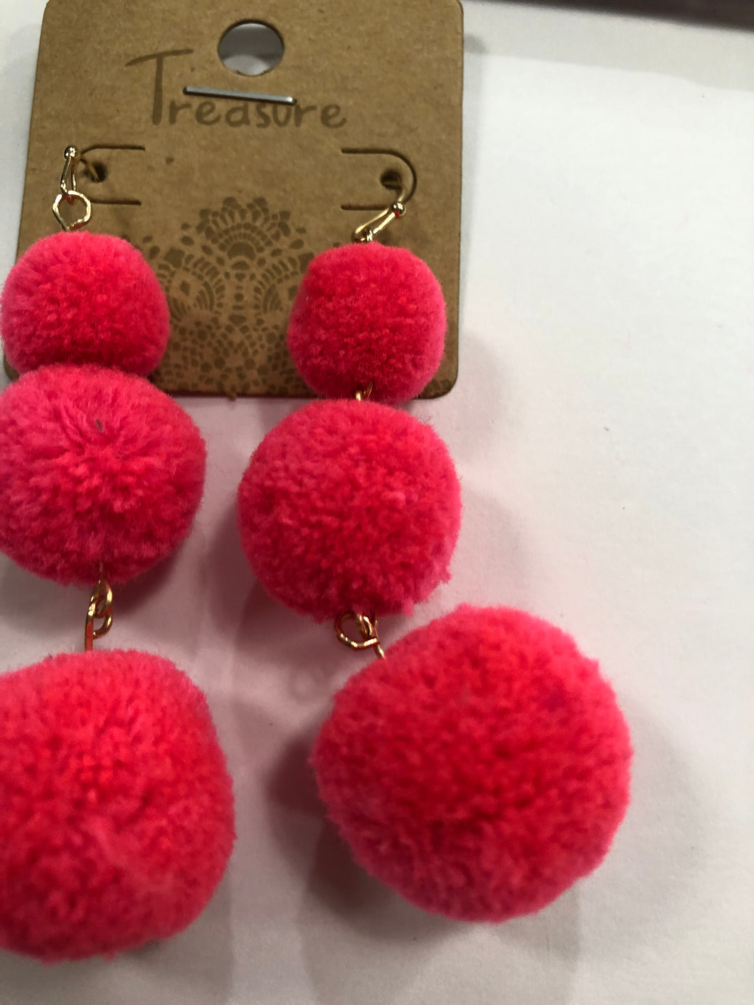 Hot pink dingle earrings