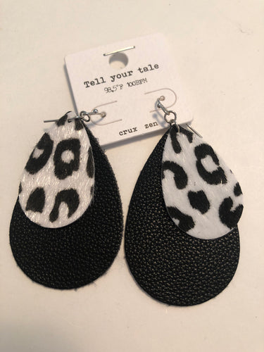 Earrings snow leopard