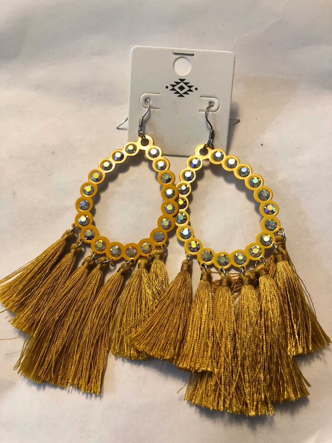 Mustard tassel earrings