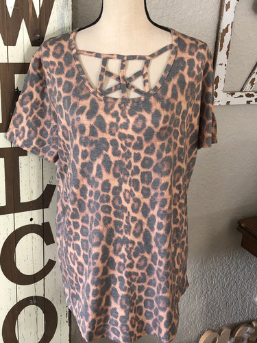 L&b leopard cage top