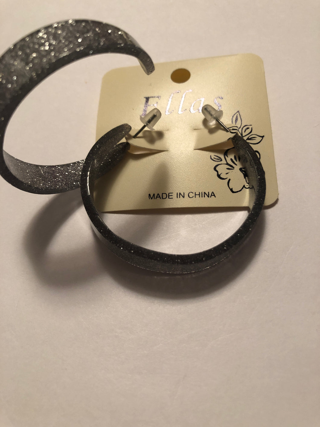 Earrings gray sparkle