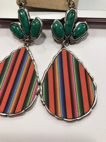 Serape/turquoise earrings