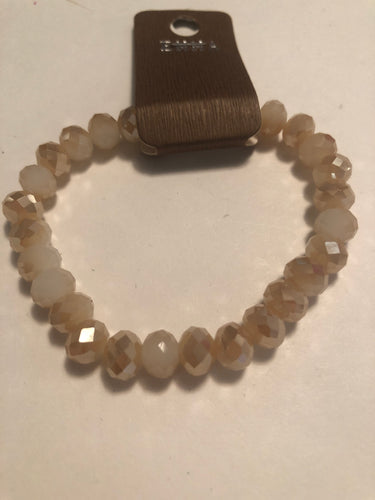 Bracelet beads tan/ milky