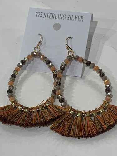 Beaded tassel earrings