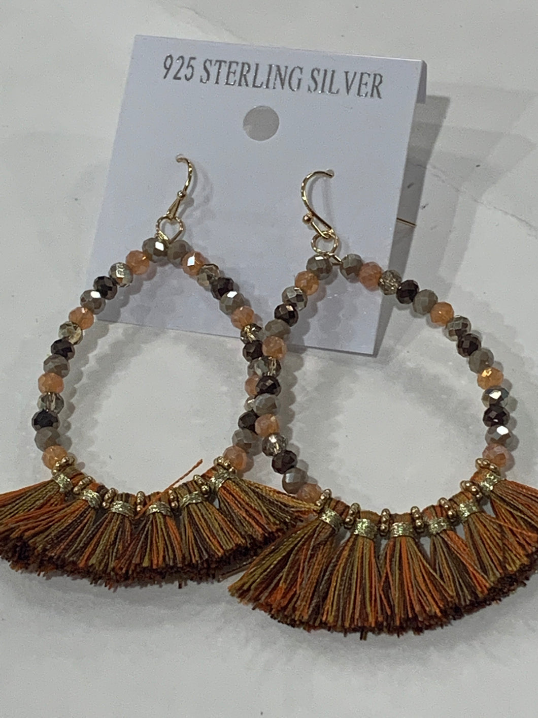 Beaded tassel earrings