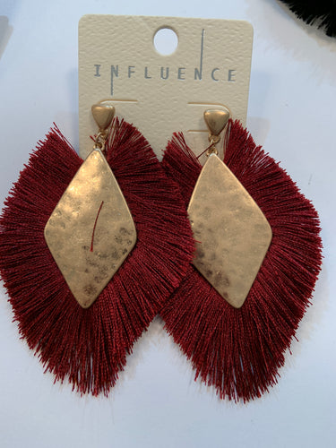 Burgundy earrings