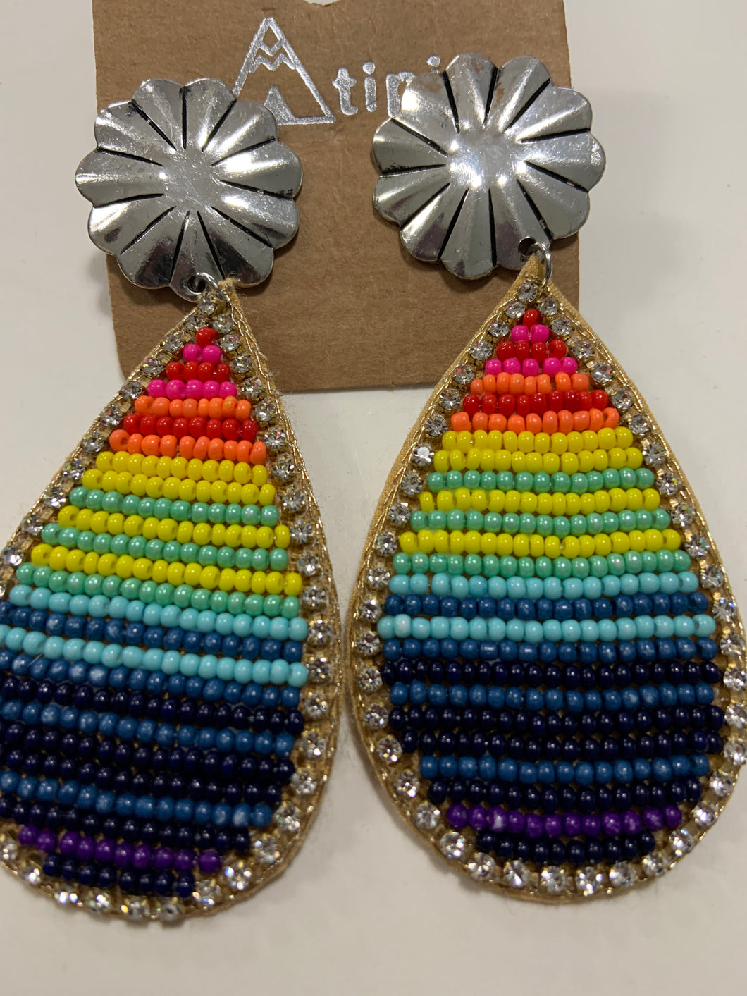 Sarape beaded tear drop earrings