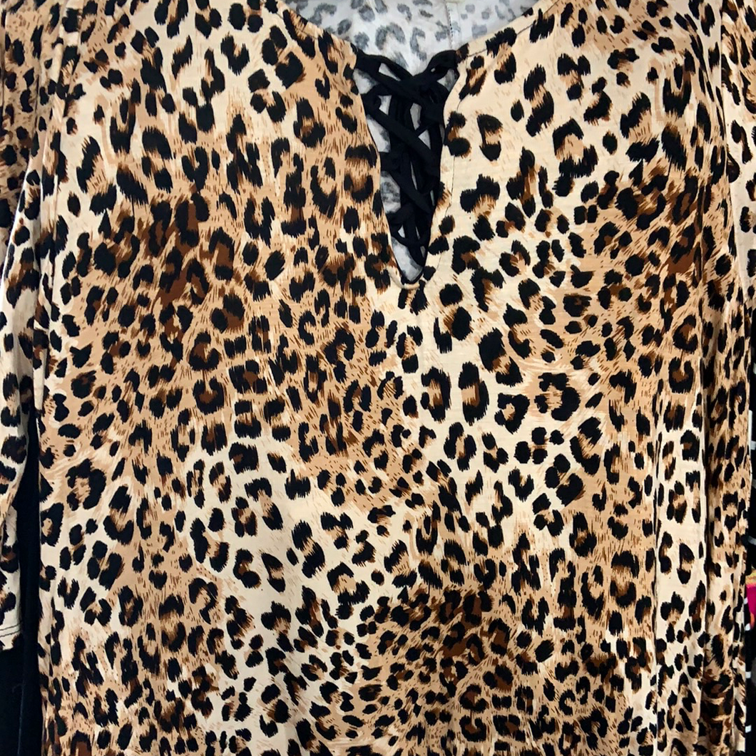Leopard front tie dress