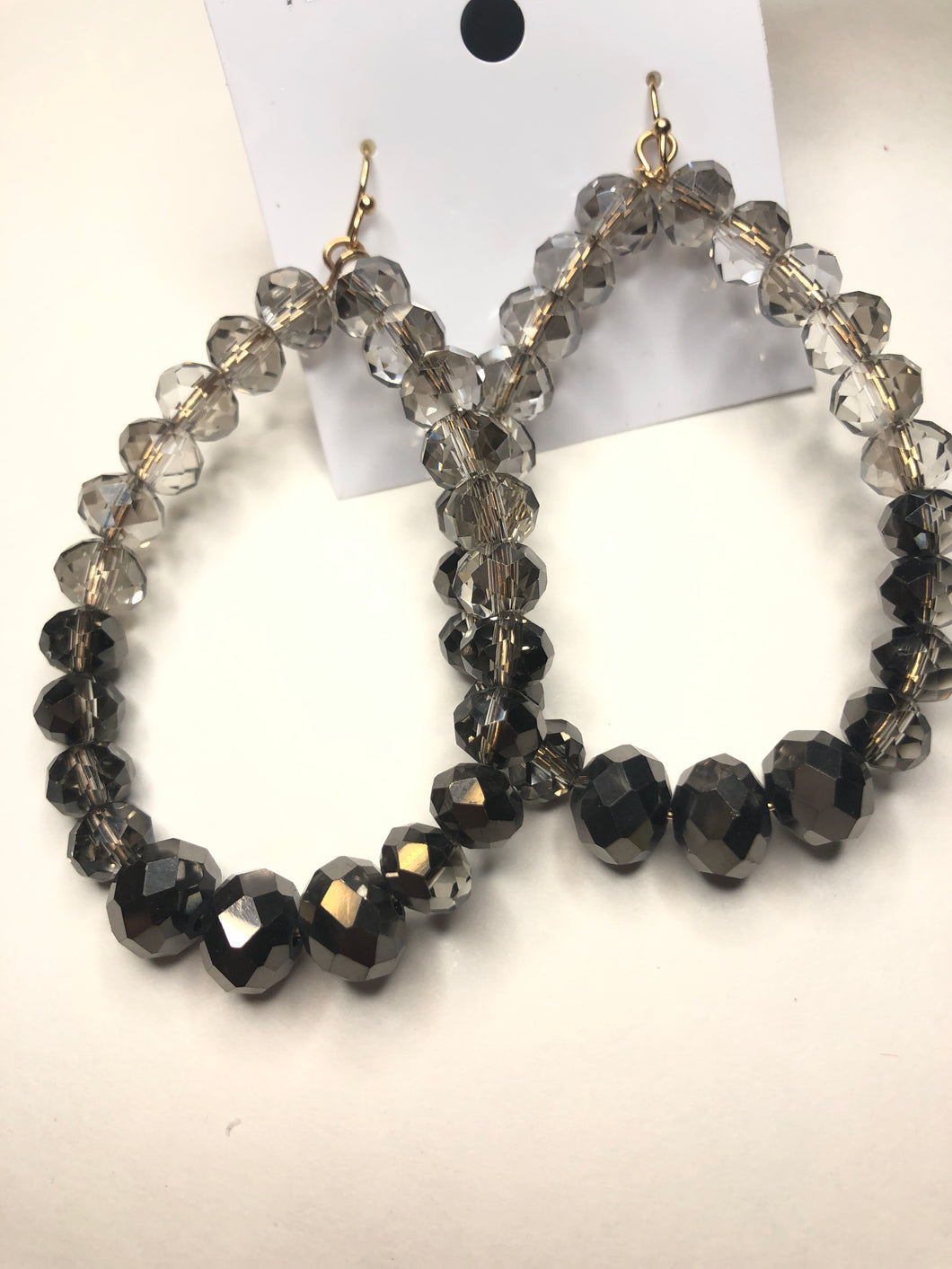 Black cloudy beaded earrings