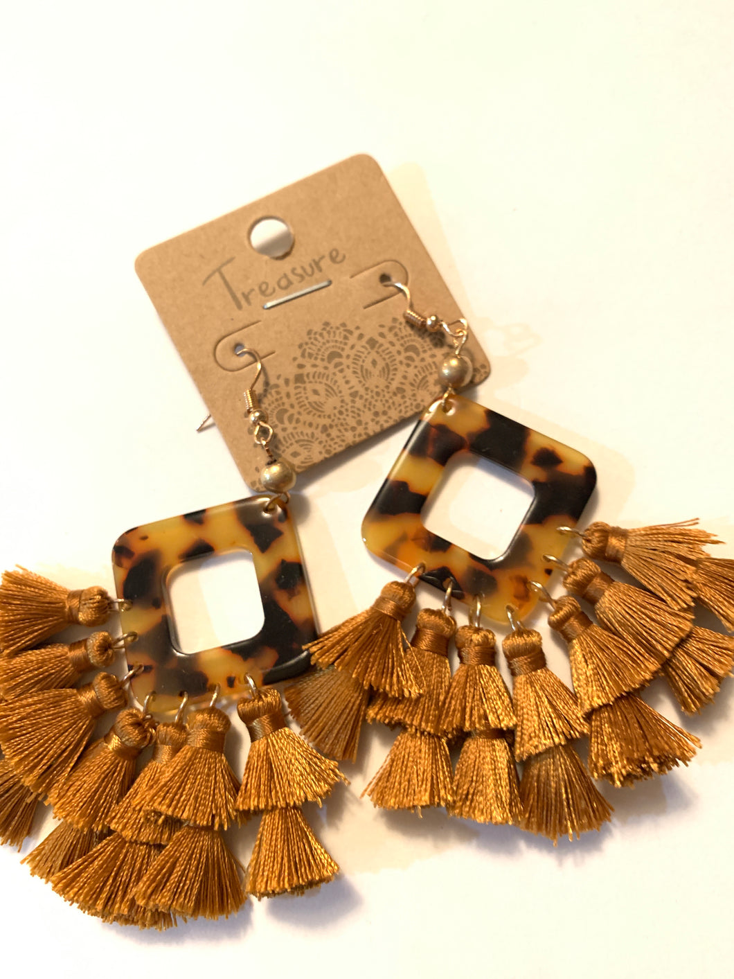 Earrings acrylic animal tassel