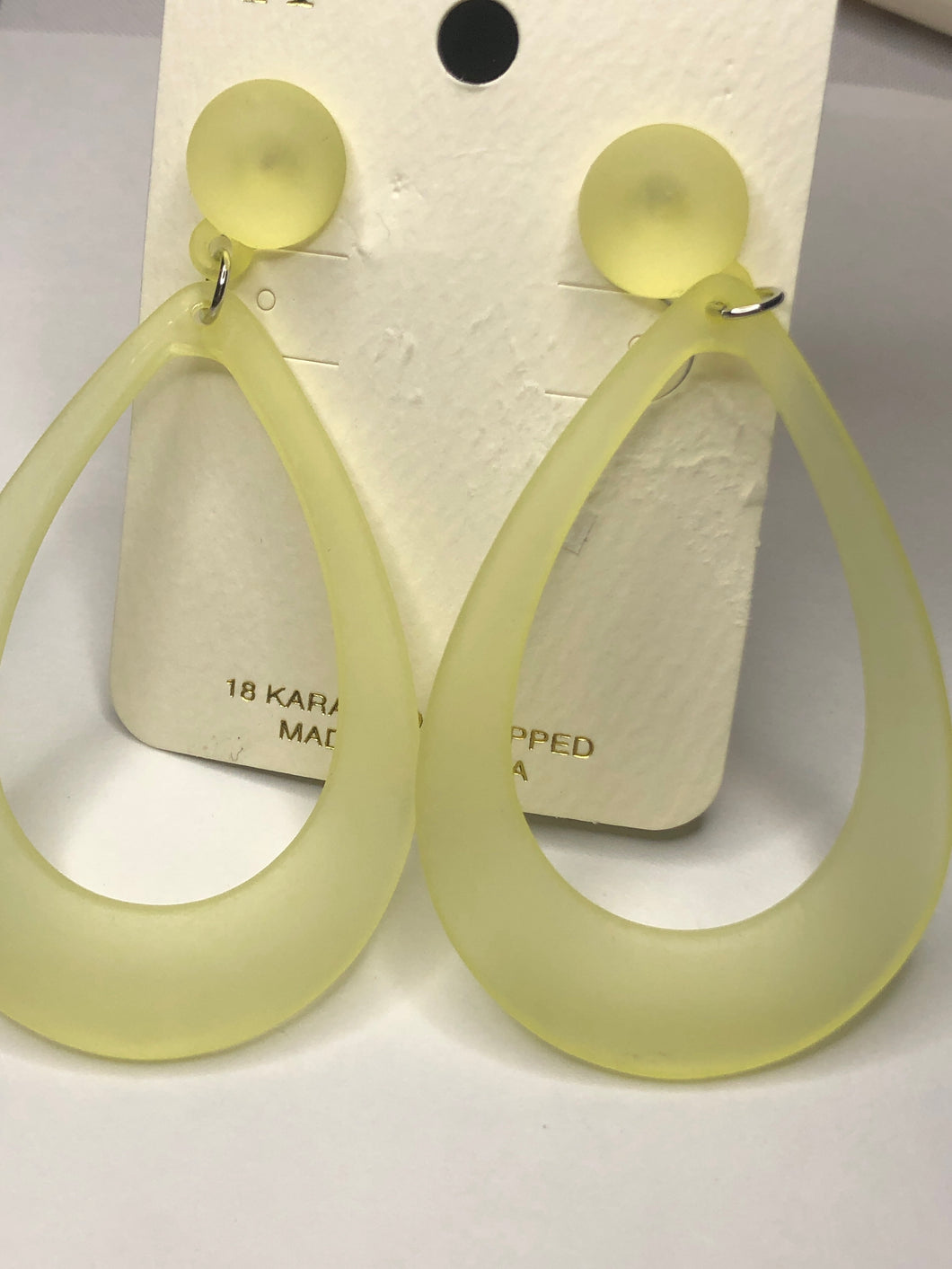 Yellow post back earrings