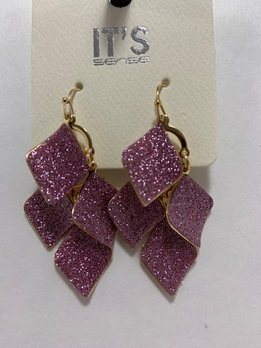 Light purple ghanging sparkle earrings