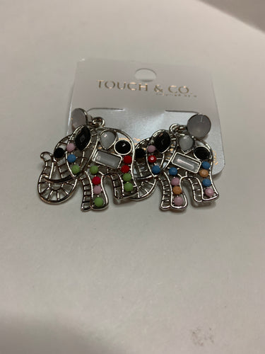Elephant earrings with black accent