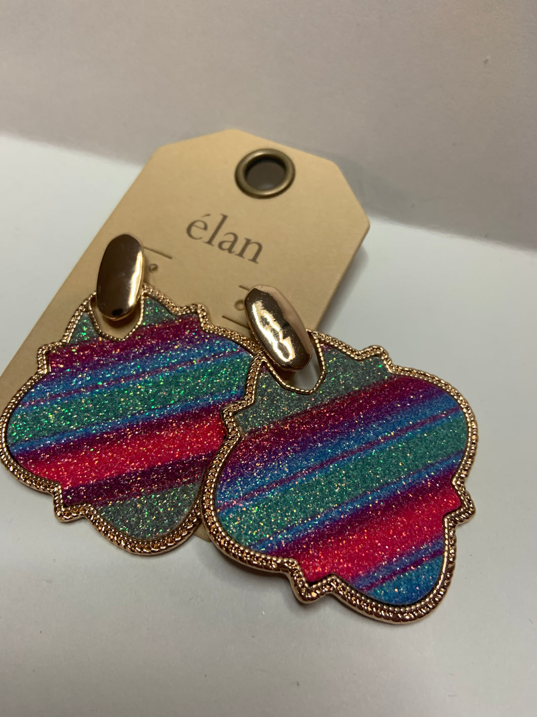 Rainbow earrings post back 656