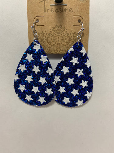 Blue star bring the teardrop earrings