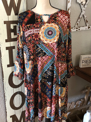 Black/multi tunic/dress