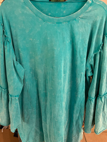 Acid wash teal top