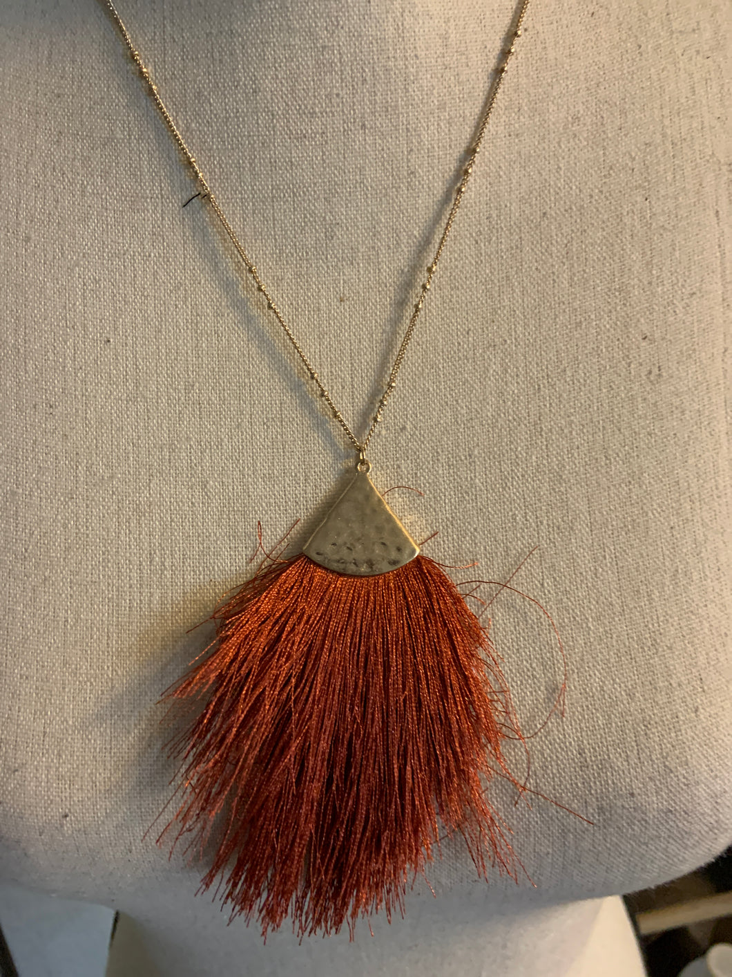 Rust  threaded necklace