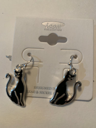 Earrings black cats