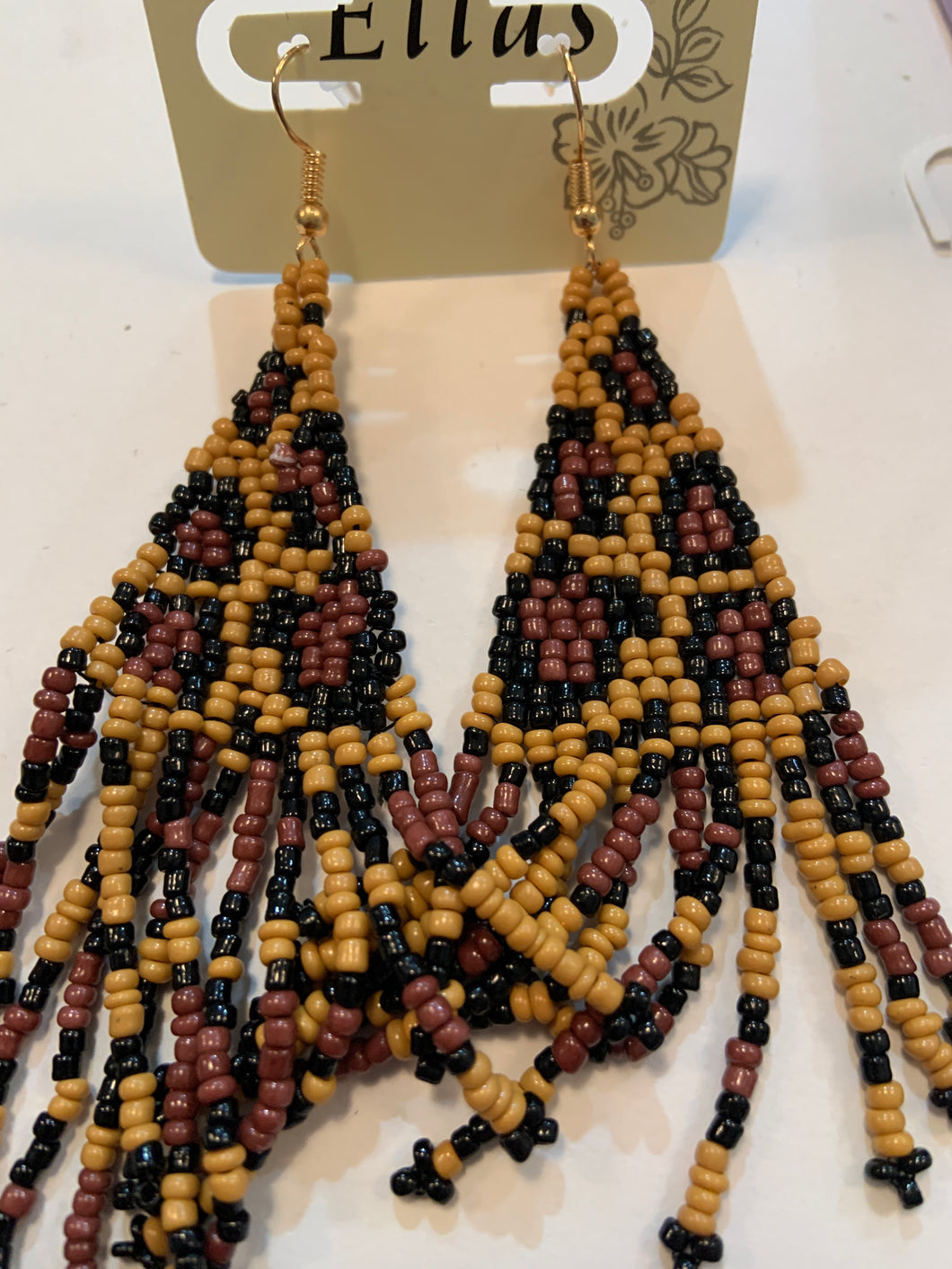 Animal print beaded earrings