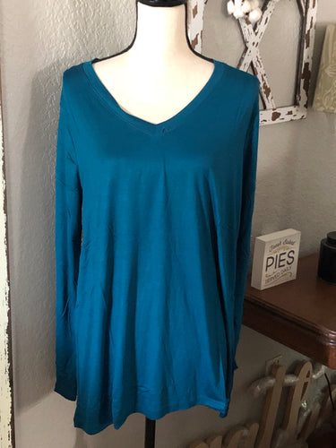 Teal long sleeve top