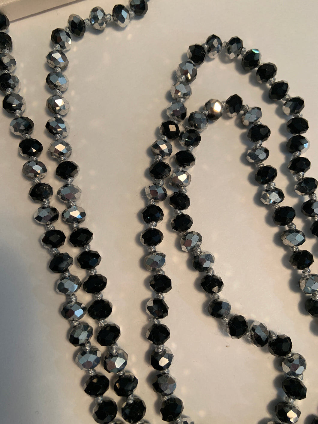 Silver and black beads