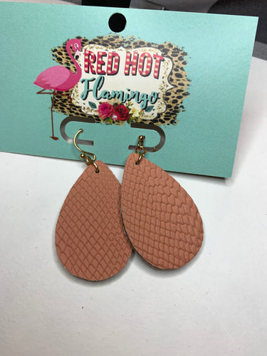Sm salmon teardrop earrings