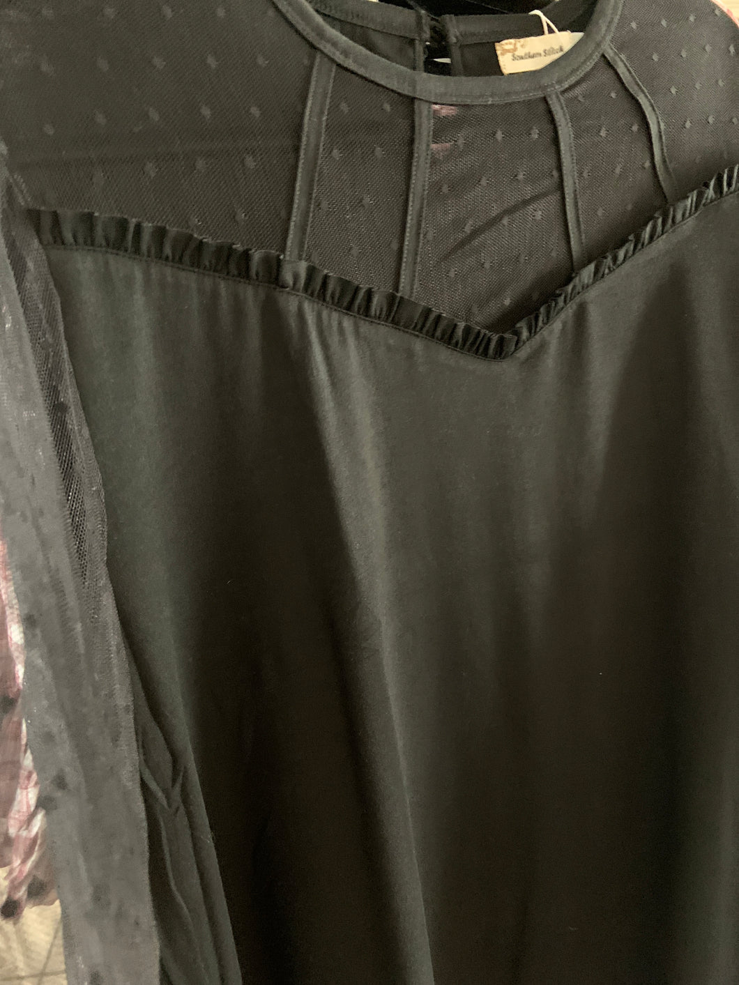 Black mesh top southern stitch
