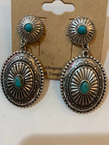 Silver/turquoise earrings