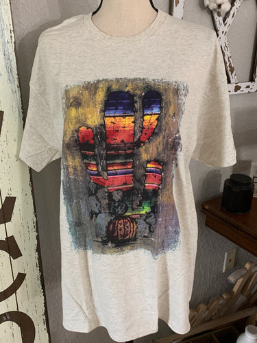 Serape cactus graphic tee plus