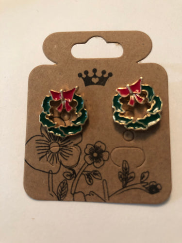 Earrings holiday wreaths