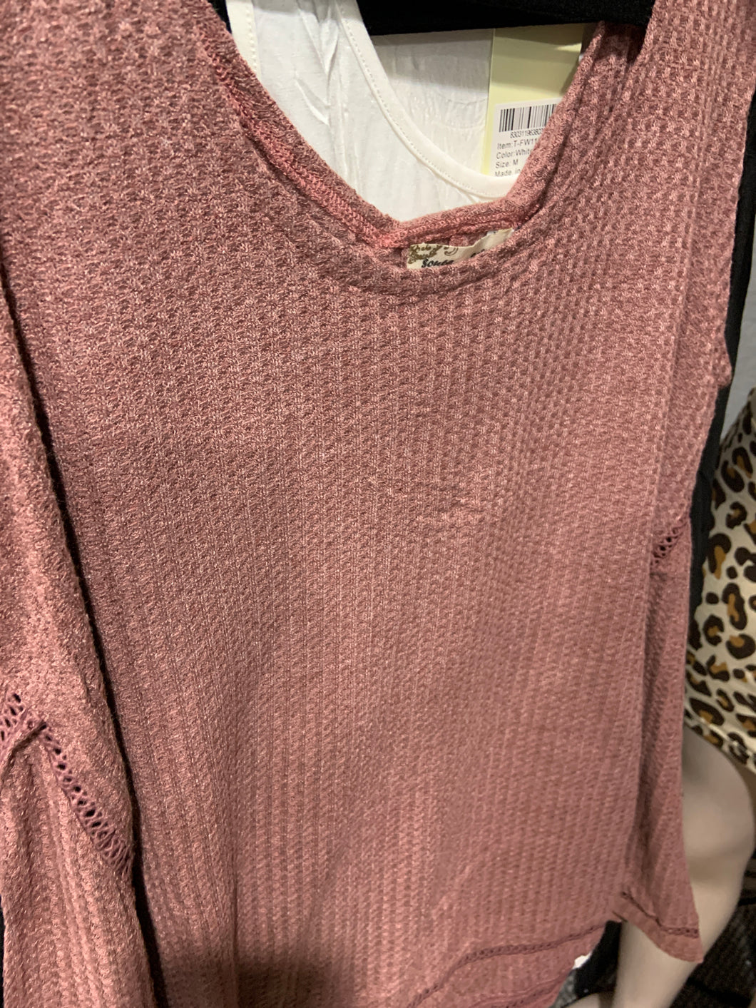 Dusty Rose waffle print tank