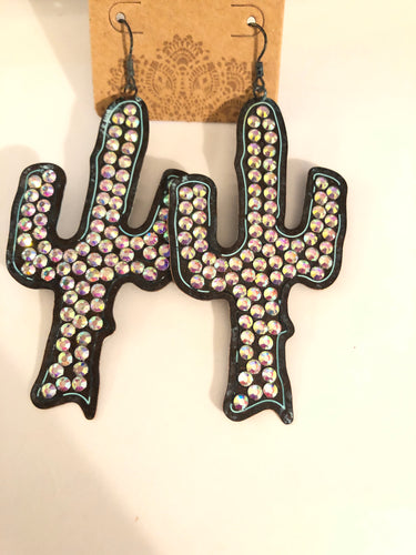 Earrings cactus bling